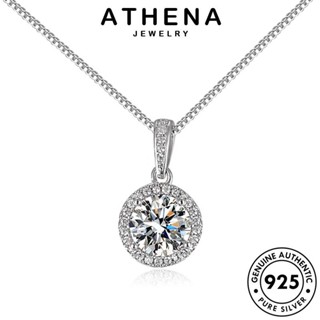 ATHENA JEWELRY 925 เครื่องประดับ รอบแฟชั่น เงิน ต้นฉบับ มอยส์ซาไนท์ไดมอนด์ แฟชั่น จี้ Silver สร้อยคอ แท้ เครื่องประดับ ผู้หญิง เกาหลี N95