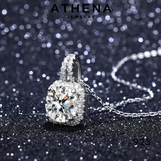 ATHENA JEWELRY แท้ สร้อยคอ เครื่องประดับ เครื่องประดับ แฟชั่น จี้ 925 เกาหลี ผู้หญิง ความคิดสร้างสรรค์ เงิน มอยส์ซาไนท์ไดมอนด์ Silver ต้นฉบับ N102