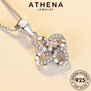 ATHENA JEWELRY เกาหลี แฟชั่น Silver เครื่องประดับ ต้นฉบับ โคลเวอร์คลาสสิก เงิน สร้อยคอ มอยส์ซาไนท์ไดมอนด์ เครื่องประดับ ผู้หญิง แท้ 925 จี้ N108