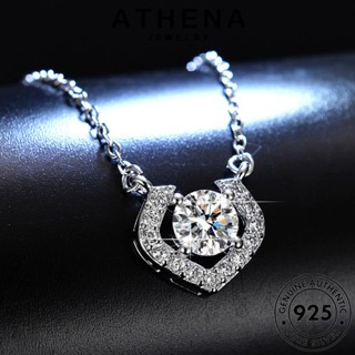 ATHENA JEWELRY มอยส์ซาไนท์ไดมอนด์ แท้ จี้ Silver เกาหลี สร้อยคอ ต้นฉบับ เครื่องประดับ เงิน แฟชั่น ผู้หญิง 925 เครื่องประดับ วินเทจ N73