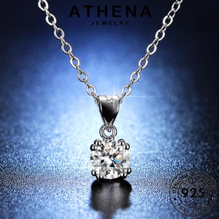 ATHENA JEWELRY แท้ เกาหลี ผู้หญิง เงิน สร้อยคอ จี้ มอยส์ซาไนท์ไดมอนด์ ต้นฉบับ แฟชั่น เรียบง่าย เครื่องประดับ 925 เครื่องประดับ Silver N75