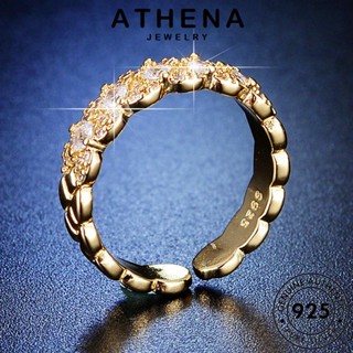 ATHENA JEWELRY โกลด์ มอยส์ซาไนท์ ต้นฉบับ แหวน 925 เกาหลี เครื่องประดับ แฟชั่น ไดมอนด์ เงิน เครื่องประดับ สี่เหลี่ยมสร้างสรรค์ Silver แท้ ผู้หญิง R30