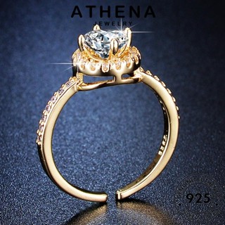 ATHENA JEWELRY ผู้หญิง โกลด์ เครื่องประดับ รูปไข่อารมณ์ แท้ แฟชั่น เครื่องประดับ เงิน มอยส์ซาไนท์ 925 ไดมอนด์ Silver ต้นฉบับ แหวน เกาหลี R53