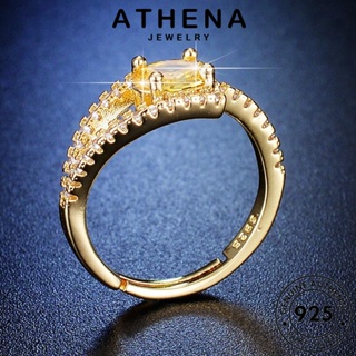 ATHENA JEWELRY เครื่องประดับ แหวน แท้ Silver 925 เครื่องประดับ เงิน เกาหลี ผู้หญิง ทองซิทริน ต้นฉบับ แฟชั่น วงรีง่ายๆ R68