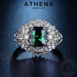 ATHENA JEWELRY แฟชั่น เกาหลี ตารางบุคลิกภาพ มรกต ผู้หญิง เงิน Silver เครื่องประดับ ต้นฉบับ แท้ แหวน เครื่องประดับ 925 R2