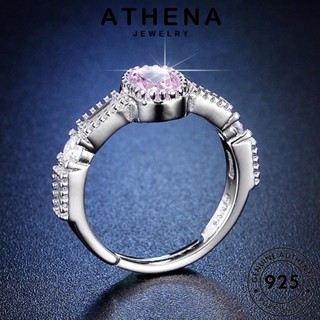 ATHENA JEWELRY 925 ผู้หญิง แหวน แท้ Silver เครื่องประดับ รูปไข่อารมณ์ ต้นฉบับ เกาหลี เงิน เครื่องประดับ คริสตัลเพชรสีชมพู แฟชั่น R7