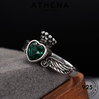 ATHENA JEWELRY ผู้หญิง Silver ต้นฉบับ มงกุฎที่สวยงาม เครื่องประดับ แท้ 925 แฟชั่น มรกต เครื่องประดับ เกาหลี เงิน แหวน R91