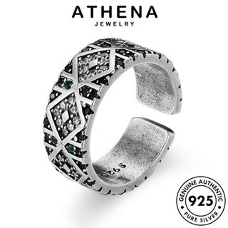 ATHENA JEWELRY มรกต เครื่องประดับ แท้ 925 เครื่องประดับ Silver เกาหลี ตานางฟ้าย้อนยุค แหวน ผู้หญิง เงิน แฟชั่น ต้นฉบับ R95