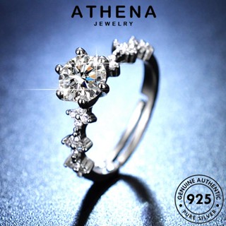 ATHENA JEWELRY โคลเวอร์อารมณ์ 925 เกาหลี แฟชั่น ผู้หญิง เครื่องประดับ มอยส์ซาไนท์ไดมอนด์ เครื่องประดับ แหวน เงิน แท้ Silver ต้นฉบับ R103