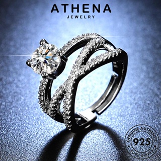 ATHENA JEWELRY Silver เครื่องประดับ 925 ข้ามแฟชั่น แหวน เกาหลี ผู้หญิง แฟชั่น เครื่องประดับ ต้นฉบับ มอยส์ซาไนท์ไดมอนด์ แท้ เงิน R105