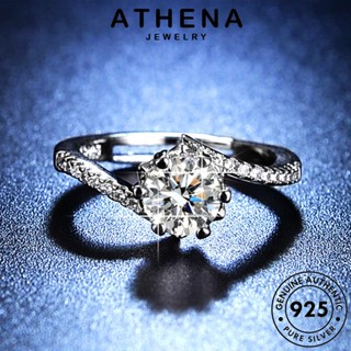 ATHENA JEWELRY แท้ ครอสโอเวอร์บุคลิกภาพ มอยส์ซาไนท์ไดมอนด์ ต้นฉบับ 925 Silver แฟชั่น เครื่องประดับ เครื่องประดับ เงิน เกาหลี ผู้หญิง แหวน R114