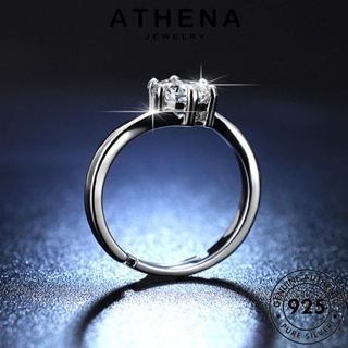 ATHENA JEWELRY เงิน 925 แฟชั่น เกาหลี มอยส์ซาไนท์ไดมอนด์ เครื่องประดับ แท้ Silver หกกรงเล็บคลาสสิก ผู้หญิง เครื่องประดับ แหวน ต้นฉบับ R116