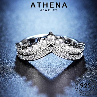 ATHENA JEWELRY V เงิน แฟชั่น มอยส์ซาไนท์ไดมอนด์ เกาหลี แท้ Silver 925 รูปร่างบุคลิกภาพ แหวน เครื่องประดับ เครื่องประดับ ผู้หญิง ต้นฉบับ R119