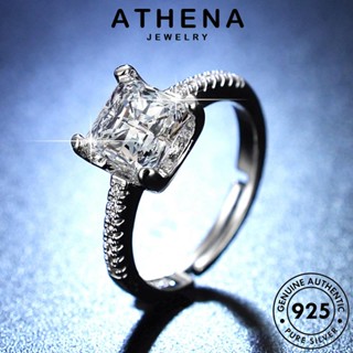 ATHENA JEWELRY ผู้หญิง มอยส์ซาไนท์ไดมอนด์ 925 แท้ ต้นฉบับ เงิน เกาหลี เครื่องประดับ แฟชั่น Silver แหวน เครื่องประดับ บุคลิกภาพสี่กรงเล็บ R120