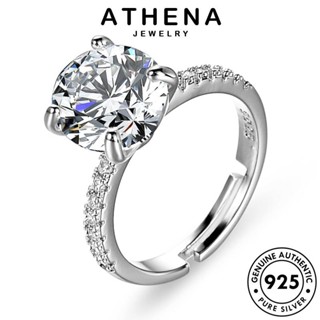 ATHENA JEWELRY ต้นฉบับ แฟชั่น 925 Silver เกาหลี เงิน เครื่องประดับ แท้ แหวน เครื่องประดับ ผู้หญิง อารมณ์สี่กรงเล็บ มอยส์ซาไนท์ไดมอนด์ R133