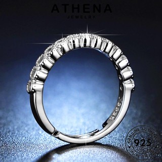 ATHENA JEWELRY 925 ต้นฉบับ มอยส์ซาไนท์ไดมอนด์ แฟชั่น เงิน เครื่องประดับ แท้ Silver ผู้หญิง เครื่องประดับ ดวงจันทร์ที่เรียบง่าย แหวน เกาหลี R136