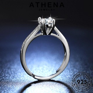 ATHENA JEWELRY เครื่องประดับ แหวน เงิน เกาหลี แฟชั่น เครื่องประดับ Silver ผู้หญิง แท้ ต้นฉบับ มอยส์ซาไนท์ไดมอนด์ 925 อารมณ์สี่กรงเล็บ R139