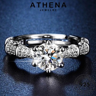 ATHENA JEWELRY แท้ เครื่องประดับ แหวน เงิน ผู้หญิง แฟชั่น อารมณ์หกกรงเล็บ 925 Silver ต้นฉบับ เกาหลี มอยส์ซาไนท์ไดมอนด์ เครื่องประดับ R157