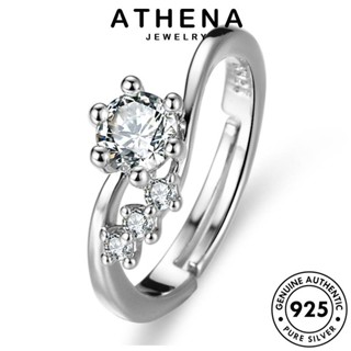 ATHENA JEWELRY เงิน ผู้หญิง เครื่องประดับ เกาหลี แท้ มอยส์ซาไนท์ไดมอนด์ ต้นฉบับ แหวน แฟชั่น เครื่องประดับ 925 Silver สร้างสรรค์หกกรงเล็บ R159