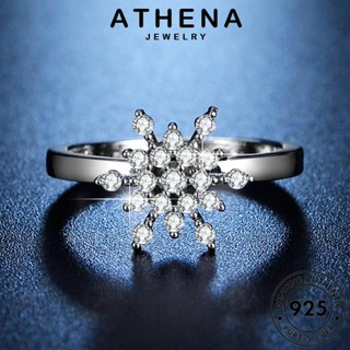 ATHENA JEWELRY เครื่องประดับ ผู้หญิง ต้นฉบับ เครื่องประดับ Silver เงิน แหวน เกาหลี แฟชั่น มอยส์ซาไนท์ไดมอนด์ แท้ 925 เกล็ดหิมะบุคลิกภาพ R129