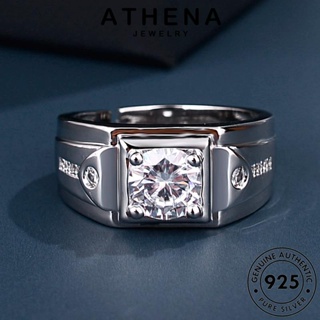 ATHENA JEWELRY Silver แฟชั่น แฟชั่น มอยส์ซาไนท์ไดมอนด์ เครื่องประดับ แหวน แท้ ต้นฉบับ เกาหลี เครื่องประดับ 925 ผู้ชาย เงิน R380