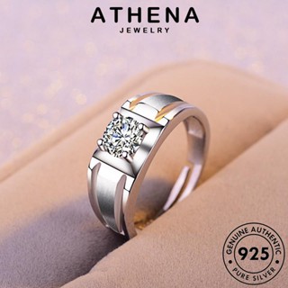 ATHENA JEWELRY เครื่องประดับ 925 แท้ ผู้ชาย มอยส์ซาไนท์ไดมอนด์ เงิน Silver สครับส่วนบุคคล เครื่องประดับ แหวน แฟชั่น เกาหลี ต้นฉบับ R382