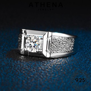 ATHENA JEWELRY สครับส่วนบุคคล มอยส์ซาไนท์ไดมอนด์ เงิน Silver ต้นฉบับ แฟชั่น แท้ 925 เครื่องประดับ เครื่องประดับ เกาหลี แหวน ผู้ชาย R384