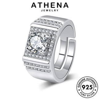 ATHENA JEWELRY เงิน มอยส์ซาไนท์ไดมอนด์ ต้นฉบับ ผู้ชาย แฟชั่น เกาหลี ครอบงำ เครื่องประดับ เครื่องประดับ 925 แท้ แหวน Silver R385