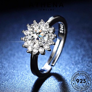 ATHENA JEWELRY แหวน มอยส์ซาไนท์ไดมอนด์ แท้ ต้นฉบับ ผู้หญิง เครื่องประดับ เครื่องประดับ เงิน เกาหลี 925 แฟชั่น เกล็ดหิมะที่สร้างสรรค์ Silver R173