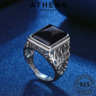 ATHENA JEWELRY 925 ผู้ชาย เครื่องประดับ เครื่องประดับ เงิน แท้ หยก Silver เกาหลี จัตุรัสครอบงำ แฟชั่น ต้นฉบับ แหวน R178