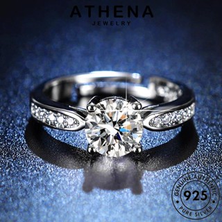 ATHENA JEWELRY ผู้หญิง แฟชั่นสี่กรงเล็บ แท้ แฟชั่น ต้นฉบับ เกาหลี แหวน 925 เครื่องประดับ Silver มอยส์ซาไนท์ไดมอนด์ เงิน เครื่องประดับ R423