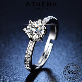 ATHENA JEWELRY หกกรงเล็บคลาสสิก Silver เครื่องประดับ เงิน ต้นฉบับ แฟชั่น ผู้หญิง เครื่องประดับ 925 แท้ เกาหลี มอยส์ซาไนท์ไดมอนด์ แหวน R425