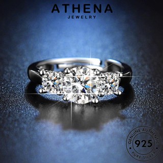 ATHENA JEWELRY อารมณ์หกกรงเล็บ แฟชั่น เครื่องประดับ 925 ต้นฉบับ แท้ เครื่องประดับ ผู้หญิง มอยส์ซาไนท์ไดมอนด์ แหวน เกาหลี Silver เงิน R426