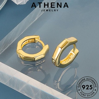 ATHENA JEWELRY ต้นฉบับ เครื่องประดับ เงิน แท้ แฟชั่น หนีบ เรขาคณิต ทอง Silver เครื่องประดับ ผู้หญิง ห่วง ต่างหู ตุ้มหู 925 เกาหลี E1