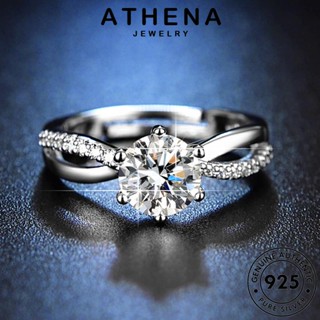 ATHENA JEWELRY ต้นฉบับ แหวน แท้ เครื่องประดับ ผู้หญิง เงิน Silver เกาหลี มอยส์ซาไนท์ไดมอนด์ เครื่องประดับ 925 แฟชั่น การผสมผสานแบบคลาสสิก R401