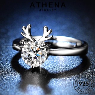 ATHENA JEWELRY 925 เครื่องประดับ เงิน มูสที่สร้างสรรค์ แฟชั่น แท้ ต้นฉบับ Silver ผู้หญิง เกาหลี มอยส์ซาไนท์ไดมอนด์ แหวน เครื่องประดับ R409