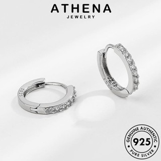 ATHENA JEWELRY เกาหลี ตุ้มหู โกลด์ เครื่องประดับ เครื่องประดับ เงิน หนีบ แท้ Silver ต้นฉบับ ผู้หญิง ต่างหู ห่วง ไดมอนด์ มอยส์ซาไนท์ 925 กลม แฟชั่น E19