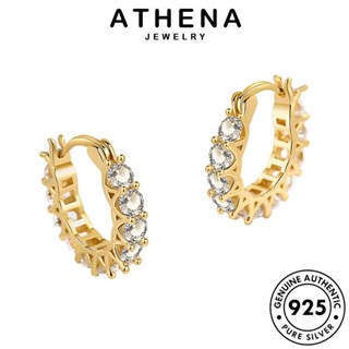 ATHENA JEWELRY Silver ห่วง ลูกไม้ ต้นฉบับ แท้ 925 เครื่องประดับ เกาหลี มอยส์ซาไนท์ เงิน ผู้หญิง ตุ้มหู หนีบ เครื่องประดับ ไดมอนด์ ต่างหู โกลด์ แฟชั่น E20