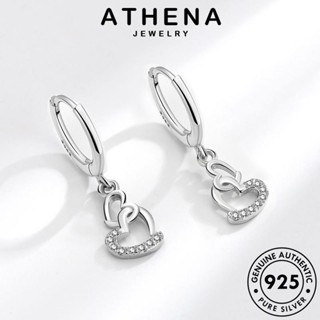 ATHENA JEWELRY หนีบ แท้ เครื่องประดับ ต้นฉบับ แฟชั่น ต่างหู โกลด์ เงิน รัก ผู้หญิง ไดมอนด์ 925 เครื่องประดับ เกาหลี ห่วง มอยส์ซาไนท์ Silver ตุ้มหู E28