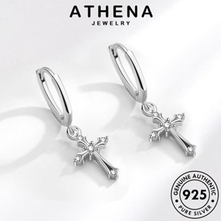 ATHENA JEWELRY ผู้หญิง 925 ตุ้มหู ข้าม ต่างหู เครื่องประดับ Silver แฟชั่น แท้ ต้นฉบับ ห่วง หนีบ เกาหลี โกลด์ มอยส์ซาไนท์ ไดมอนด์ เครื่องประดับ เงิน E47