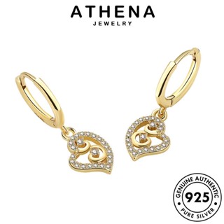 ATHENA JEWELRY Silver เครื่องประดับ แฟชั่น ห่วง เครื่องประดับ ผู้หญิง หนีบ ตุ้มหู ต้นฉบับ 925 เงิน โกลด์ ต่างหู มอยส์ซาไนท์ แท้ เกาหลี ไดมอนด์ รัก E48