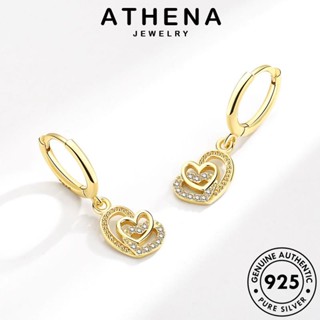 ATHENA JEWELRY 925 แฟชั่น ต้นฉบับ ห่วง มอยส์ซาไนท์ เกาหลี เครื่องประดับ ต่างหู แท้ ไดมอนด์ เครื่องประดับ ผู้หญิง รัก โกลด์ Silver หนีบ เงิน ตุ้มหู E55