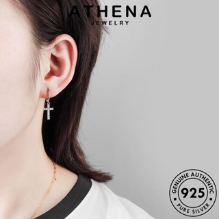 ATHENA JEWELRY เครื่องประดับ ต่างหู ผู้หญิง แฟชั่น เครื่องประดับ ห่วง เกาหลี เงิน หนีบ มอยส์ซาไนท์ ตุ้มหู แท้ ไดมอนด์ ข้าม โกลด์ ต้นฉบับ 925 Silver E75