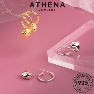 ATHENA JEWELRY เครื่องประดับ เครื่องประดับ หนีบ Silver ต่างหู ตุ้มหู เงิน ห่วง ผู้หญิง ต้นฉบับ เกาหลี ทอง แฟชั่น แท้ 925 หัวใจ E77