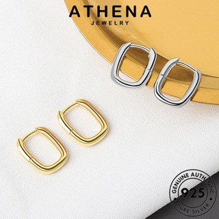 ATHENA JEWELRY ห่วง เครื่องประดับ ผู้หญิง แฟชั่น เงิน 925 เครื่องประดับ Silver ทอง หนีบ ต่างหู รูปตัวยู แท้ เกาหลี ต้นฉบับ ตุ้มหู E78