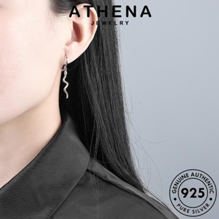 ATHENA JEWELRY 925 แท้ เครื่องประดับ ห่วง แฟชั่น ต่างหู เงิน ตุ้มหู เกาหลี ผู้หญิง Silver คดเคี้ยว หนีบ ทอง เครื่องประดับ ต้นฉบับ E130