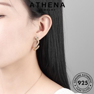 ATHENA JEWELRY หนีบ Silver เครื่องประดับ เงิน เกาหลี มอยส์ซาไนท์ ไดมอนด์ แฟชั่น ตุ้มหู ห่วง ผู้หญิง ต่างหู แท้ เครื่องประดับ ต้นฉบับ 925 โกลด์ คดเคี้ยว E131