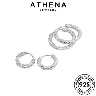 ATHENA JEWELRY ต้นฉบับ ห่วง เงิน แฟชั่น แท้ เกาหลี ทอง หนีบ ผู้หญิง เครื่องประดับ ต่างหู 925 เครื่องประดับ ฟอยล์ดีบุกและฟอยล์สีทอง Silver ตุ้มหู E134