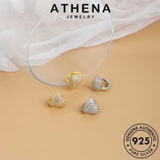 ATHENA JEWELRY ผู้หญิง ห่วง ไดมอนด์ ต้นฉบับ แฟชั่น เครื่องประดับ 925 เงิน ต่างหู หนีบ Silver มอยส์ซาไนท์ เครื่องประดับ เกาหลี แท้ โกลด์ รัก ตุ้มหู E135