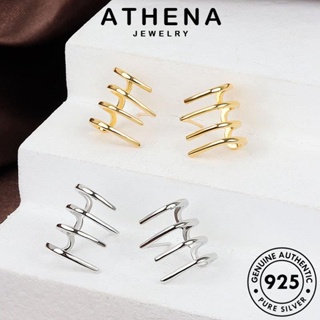 ATHENA JEWELRY เครื่องประดับ ห่วง แฟชั่น Silver ตุ้มหู เงิน เครื่องประดับ ส่วนโค้ง ต้นฉบับ เกาหลี ต่างหู หนีบ 925 ผู้หญิง แท้ ทอง E138